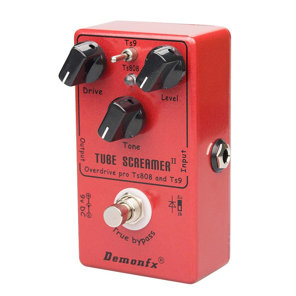 Tube Screamer & OverDrive CD-2 ハンダゴテ付き Demonfx TS II RED with 2 Overdrive options. Internal mode switch