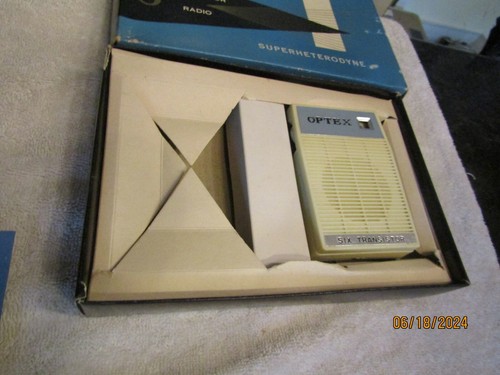 Vintage Optex Six Transistor Portable Radio Superheterodyne w Box Paperwork 50s - Picture 11 of 19