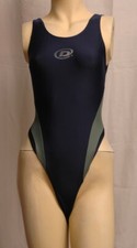 Blue Grey D Spandex Thong Leotard for Women size 10 Medium