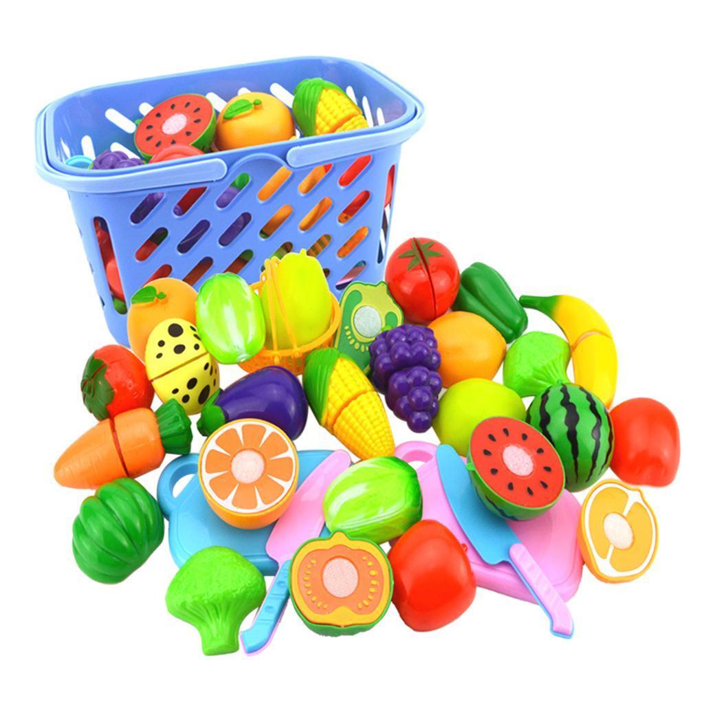 Children Pretend Play Food Set Kids Cutting Food Fruit Vegetable