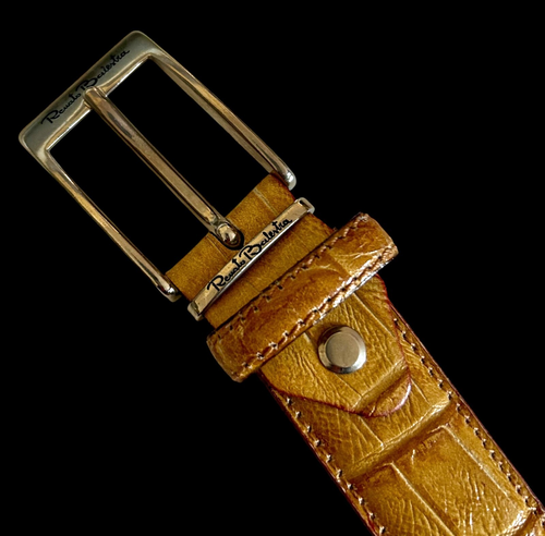 Renato Balestra Belt Mens Croc Pattern Leather Italy 105 - 114cm / 41 - 45in Lg. - Picture 7 of 8