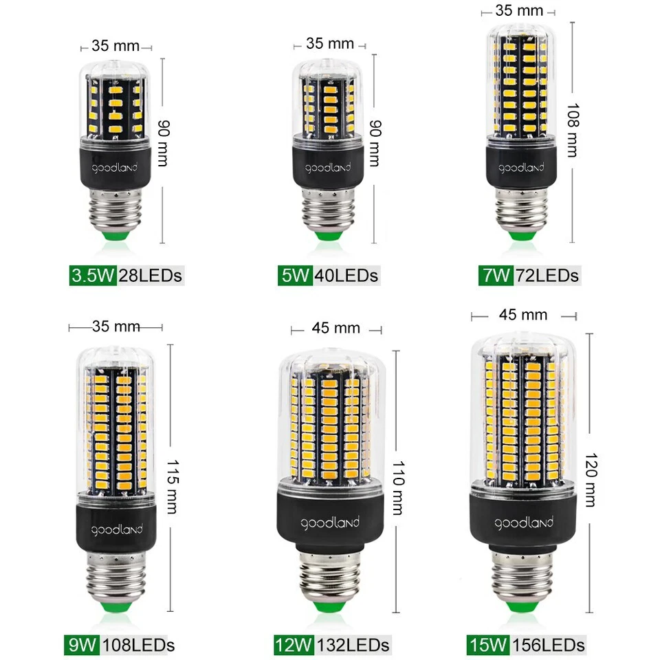 E27 LED lampe E14 SMD5736 LED Ampoule AC 110V 220V LED maïs lumière 3.5W 5W 7W - Image 4 of 4