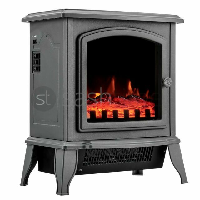 LIVIVO Electric LED Fireplace Grey for sale online UK