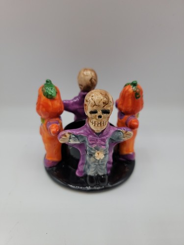 Candelabro Halloween Cerámica Set De 2 Fantasmas Esqueletos Espantapájaros Luces De Té - Imagen 12 de 21