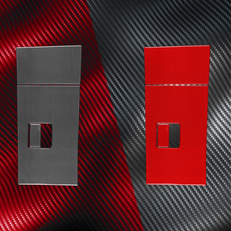 3Pcs Red Carbon Fiber Copilot Glove Box Panel Cover For Ford F150