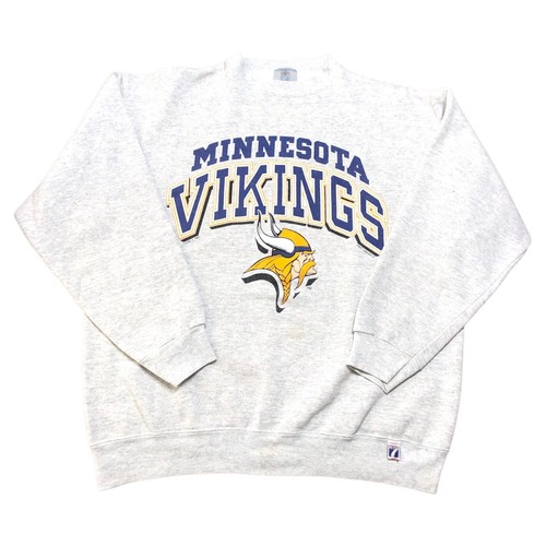 Vtg Minnesota Vikings NFL Sweatshirt Mens Tag XL Gray Crewneck NFL Logo 7 90s