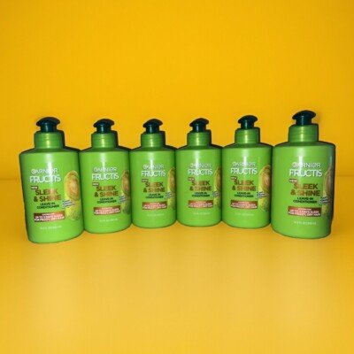 6 Garnier Fructis Sleek & Shine Leave-in Conditioning Cream Nourishing Hair Care