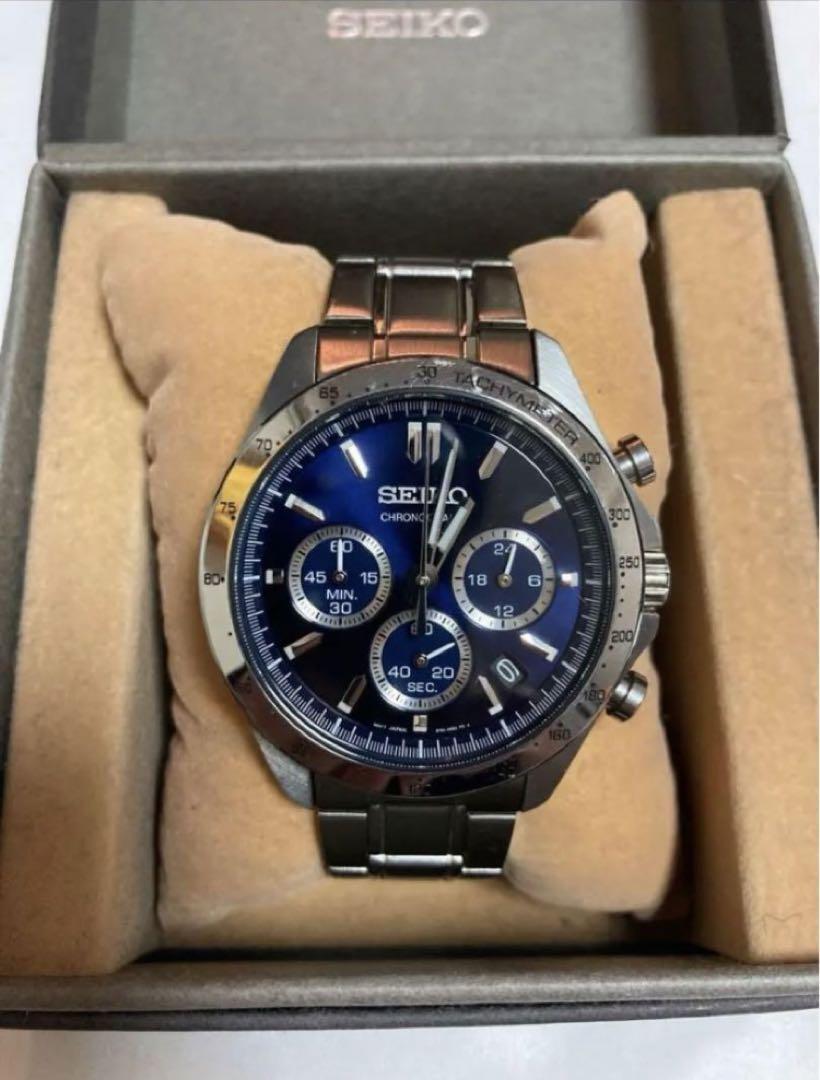 Seiko Chronograph KSN8T6C Date St.Steel Blue Silver Quartz Seiko Chronograph KSN8T6C Date St.Steel Blue Silver Quartz