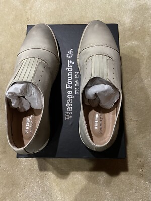 NEW Vintage Foundry The Rossi Leather Oxford Size 10 US SLIP  display picture 3
