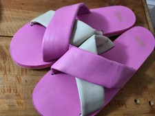 Frances Valentine Women's Criss Cross Cloud Slide Nappa Pink Oyster 9B