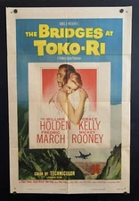 Original 1954 THE BRIDGES AT TOKO-RI One Sheet 1SH Movie Poster 27 x 41 G KELLY