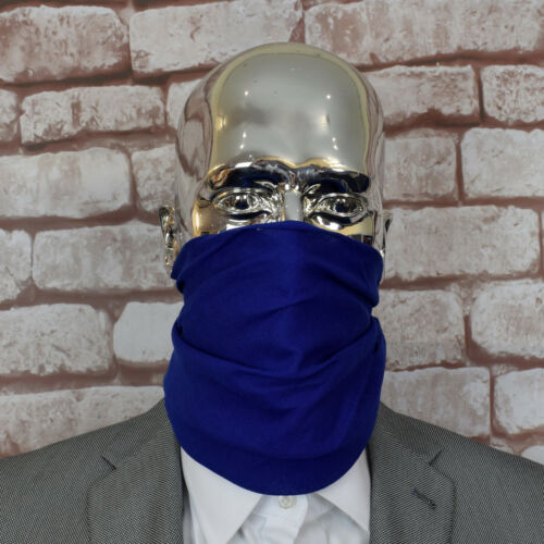 Máscara de bufanda azul marino pañuelo cubierta facial transporte público BD004 - Imagen 1 de 2