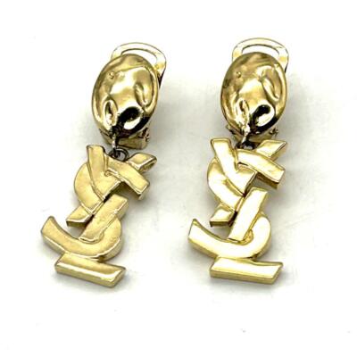 SAINT LAURENT YSLロゴロングピアス　ゴールド 美品 SAINT LAURENT PARIS サンローランパリ オピウム