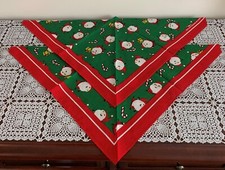 Set of Two Holiday Santa Claus Dog Bandanas MEDIUM LARGE Tie On Scarf Brand New