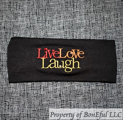 BonEful RTS NEW Boutique Live Laugh Love Embroidered Unisex Yoga Headband Adult