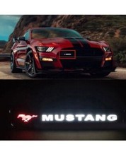 Car Led Light Illuminated Front Grille Emblem Logo Badge Decal For Ford Mustang
