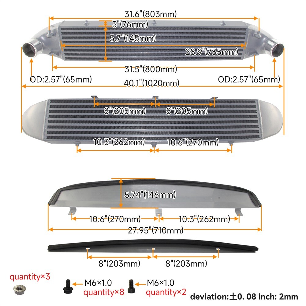 High Performance Tuning Front Mount Intercooler for Ford Fiesta ST 2014-2017