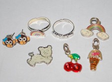 Girls Fashion Jewelry Lot Earrings Necklace Pendants Rings Rainbow Monkeys Dog