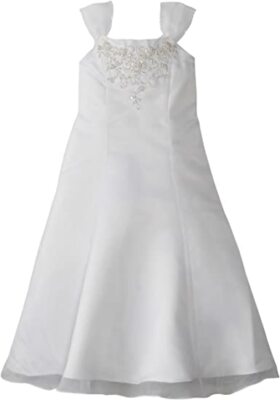 us angels sleeveless organza dress Us Angels Infant Yellow Sleeveless Daisy Embroidered Organza Striped Dress - Size: 12 Months