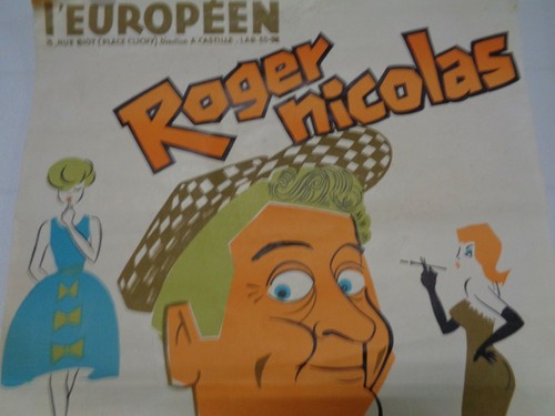 AFFICHE ANCIENNE ROGER NICOLAS " BIDULE " L'EUROPEEN - Picture 2 of 4