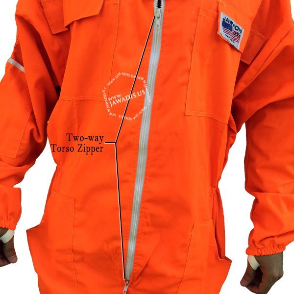 Fluorescent Orange Beekeeper Suit 2XL - Durable Bee Protection Gear