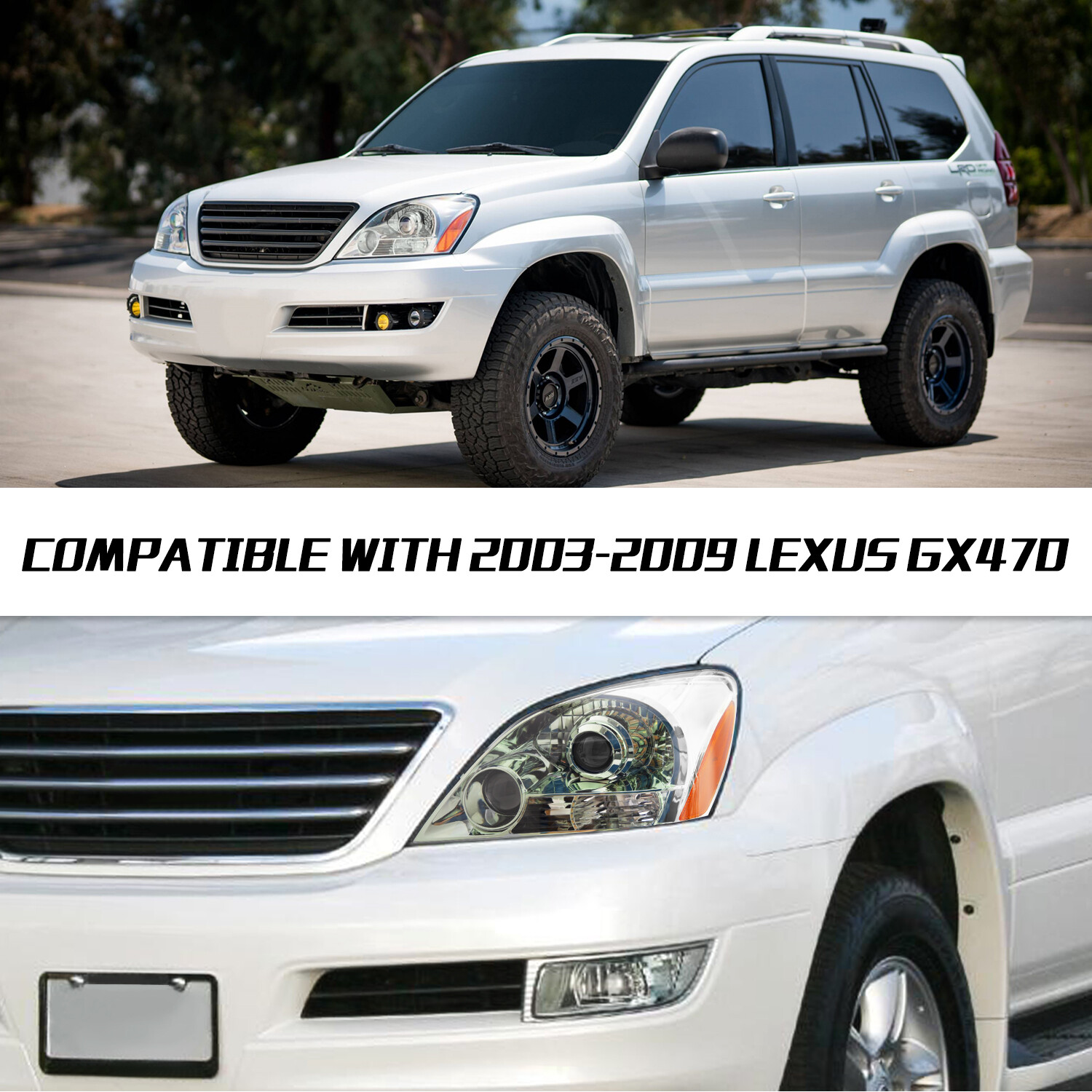 Headlight For 20032009 Lexus GX470 Chrome W/o Sport Package Left