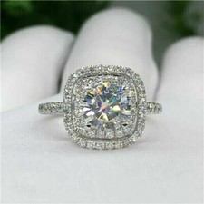 3Ct Round Cut Lab-Created Diamond Engagement Ring 14K White Gold Plated