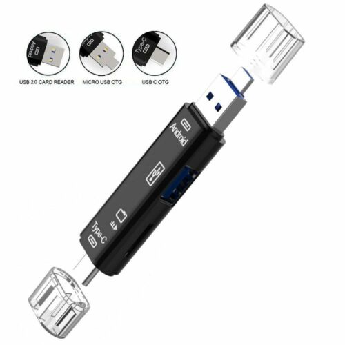 5 in 1 USB 3.0 Type C / USB / Micro USB SD TF Memory Card Reader OTG Adapter - Photo 1 sur 25