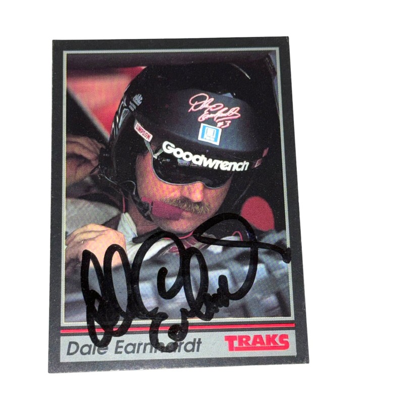 Dale Earnhardt NASCAR HOFer VINTAGE CHAMPION autographed card 1991 TRAKS #3