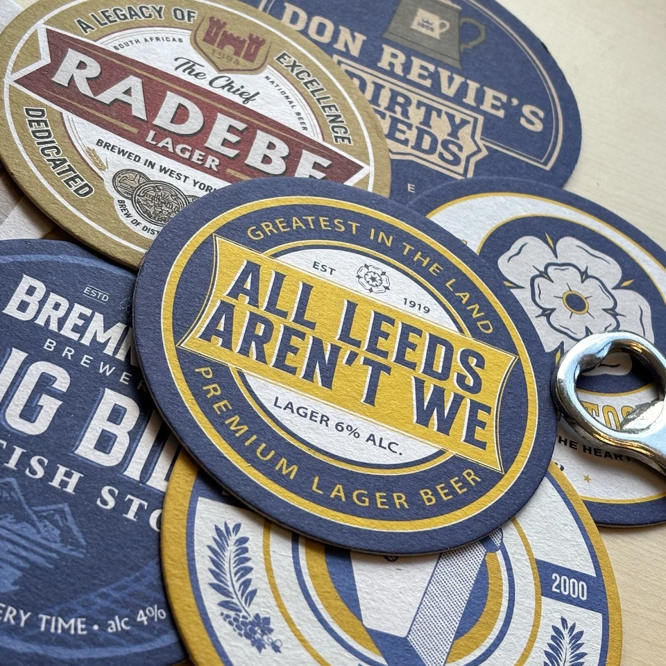Leeds United Football Beer Mat Coasters - The Perfect Gift Or Present (8-pack) - Image 4 of 4