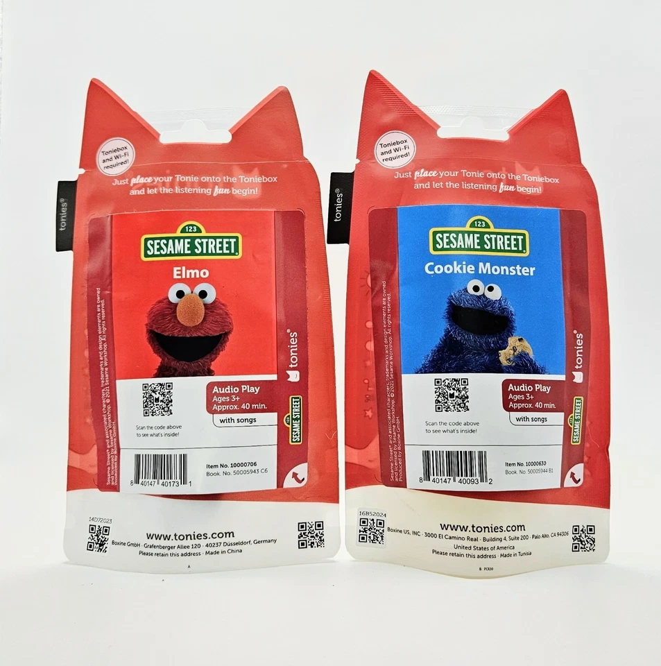 Set of 2 Tonies Audio Play Characters Sesame Street Elmo & Cookie Monster NEW - Image 2 of 2