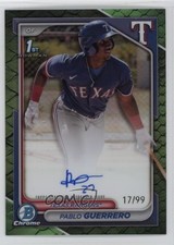 2024 Bowman Chrome Green Reptilian Refractor 17/99 Pablo Guerrero Auto 0pj2