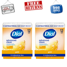 24 Bars Dial Antibacterial Deodorant Bar Soap, Advanced Clean, Gold Scent, 4 oz