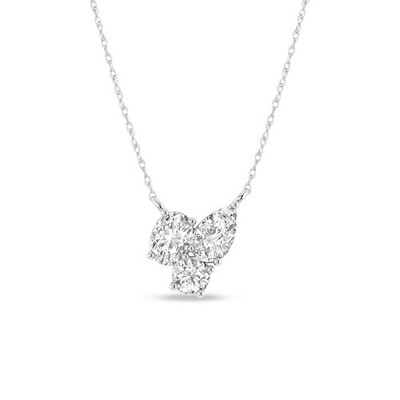 Drei Stein Anhänger 1/2 ctw Lab Grown Diamant GVS Qualität Charm Pendant 10K Gold