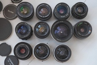 Assorted wide angle lenses M42 mount Zeiss Flektogon Mir Mamiya 35mm