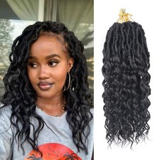 Deep Faux Locs Crochet Hair 14 Inch 8 Packs Goddess Locs Crochet Braids Soft ...