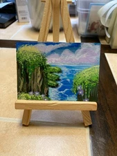 ACEO Original Acrylic Painting Landscape Abstract Art Card ATC Scenery 171