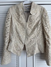 Cache Women's Ivory Lace Jacket Size 10 Formal Wedding Classic Romantic