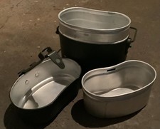 BW Kochgeschirr 3-tlg. und Feldflasche nach TL aus Aluminium in Oliv