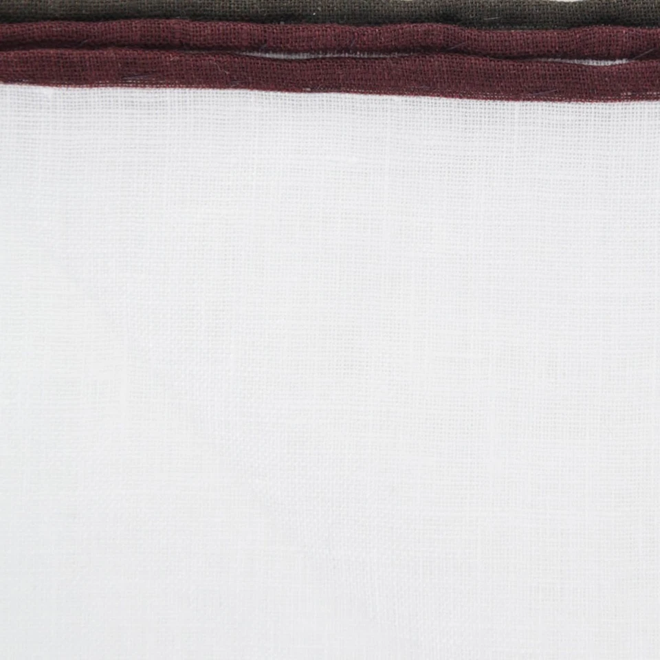 Cuadrado de bolsillo Fiori Di Lusso blanco mezcla de lino liso - 12 3/8" x 12 3/8" (838) Foto 3 de 4