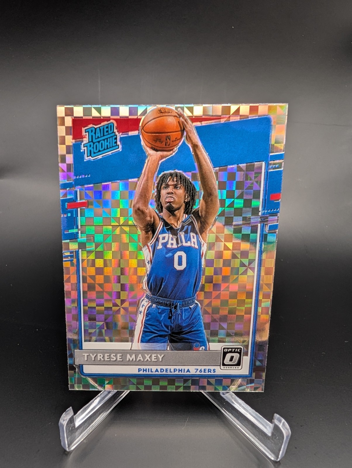 2020-21 Panini Donruss Optic - Rated Rookie Tyrese Maxey #171 Checkerboard Prizm