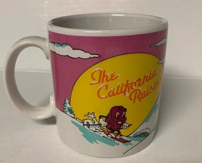 VINTAGE - The California Raisins Snow Skiing Coffee mug (1988) Nice Condition