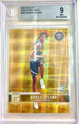 Bones Hyland RC 2021/22 Panini Elite HYPER GOLD #223 Rookie Denver BGS 9 Rar SSP