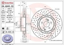 2x Bremsscheibe PRIME LINE - Dual Cast BREMBO 09.A945.33 für MERCEDES AMG GT CLS 2x Bremsscheibe PRIME LINE - Dual Cast BREMBO 09.A945.33 für MERCEDES AMG GT CLS