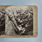 WW1 Military Stereoview C1916 Real Photo France Seaforth Highlanders Tench Dog