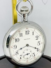1907 Waltham 18S 21J Grade 845 Display Clear Back Railroad Pocket Watch Runs