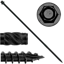 X Duty Screws Exterior Timber/Log/Landscaping H 12 Coated Heavy Wood - Black #14