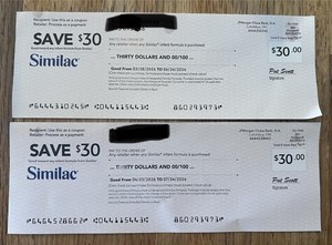 Similac Formula 2 Baby Formula Coupons $30 Each ($60 Total) Exp 07/24/2026