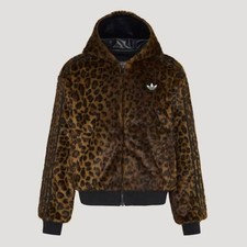 adidas Reversible Leopard Print Fleece Track Jacket LF1595-NEW