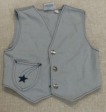 Billy The Kid Vest Boys Baby Blue Snap Western Cowboy Sz 5